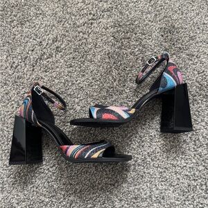 Gianni Bini Multicolor Block Heel Sandals